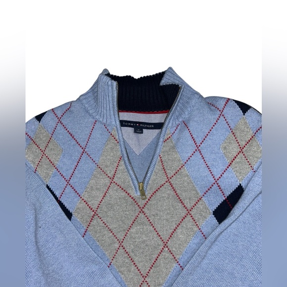 Men’s Tommy Hilfiger Quarter Zip Pullover Sweater, Size Medium - Picture 2 of 7